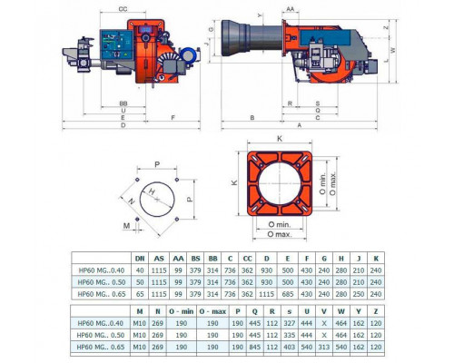 Газо - дизельная комбинированная горелка Чиб Унигаз - Cib Unigas TECNOPRESS HP60