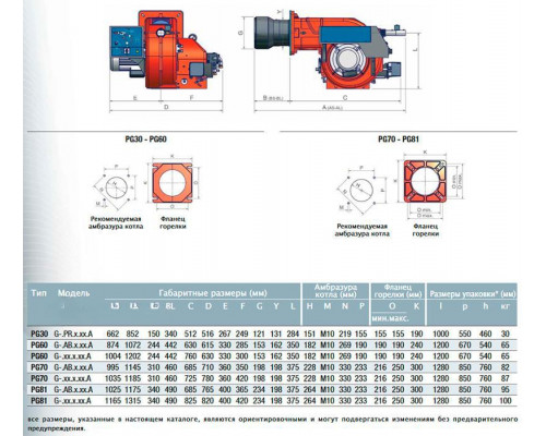 Дизельная горелка Cib Unigas PG70 G-.PR.S.RU.A